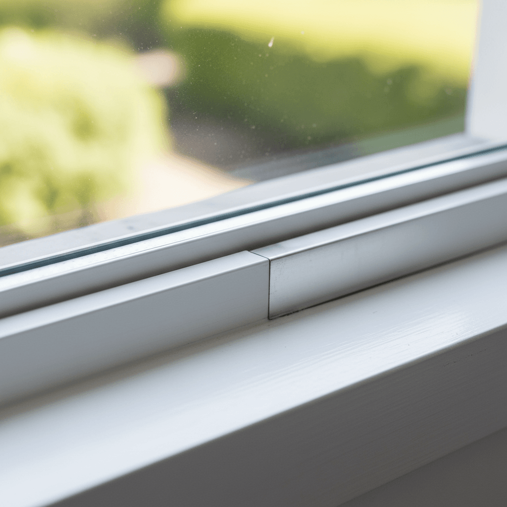 Clean window track and sill showing meticulous detailing